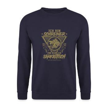 Schreiner Geschenkideen - Unisex Pullover - Navy - Vorne - Alina (178cm) & Michal (187cm)