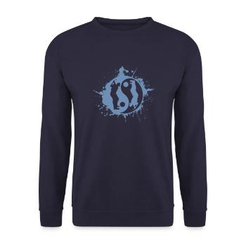 Golf Golfer Golfing Yin Yan Japanese Symbol - Unisex Sweatshirt - navy - Front - Alina (178cm) & Michal (187cm)
