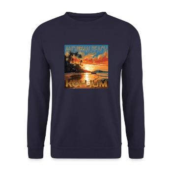 Summer vacation on Koh Jum, Andaman Beach, Thailand - Unisex Sweatshirt - navy - Front - Alina (178cm) & Michal (187cm)