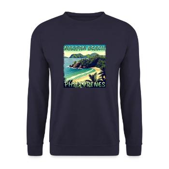Summer Holidays Nagpan Beach: Grunge Sunshine - Unisex Sweatshirt - navy - Front - Alina (178cm) & Michal (187cm)
