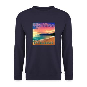 Vacances d’été: Journées ensoleillées à Mai Khao Beach, Phuk - Sweat-shirt Unisexe - marine - Devant - Alina (178cm) & Michal (187cm)