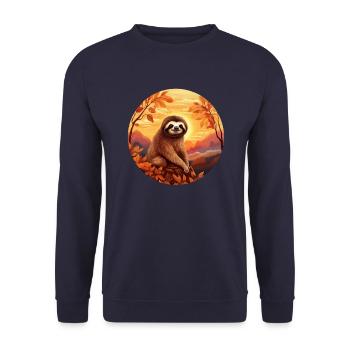 Paresseux en automne - Sweat-shirt Unisexe - marine - Devant - Alina (178cm) & Michal (187cm)