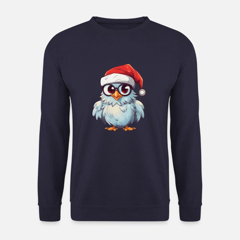 White Christmas Owl: Festive Elegance - Unisex Sweatshirt - navy