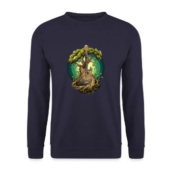 Tree Guitar Fusion Guitarist - Unisex Sweatshirt - navy - Front - Alina (178cm) & Michal (187cm)