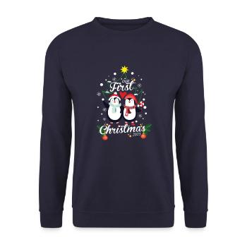 Christmas Penguins Infant First Christmas - Unisex Sweatshirt - navy - Front - Alina (178cm) & Michal (187cm)