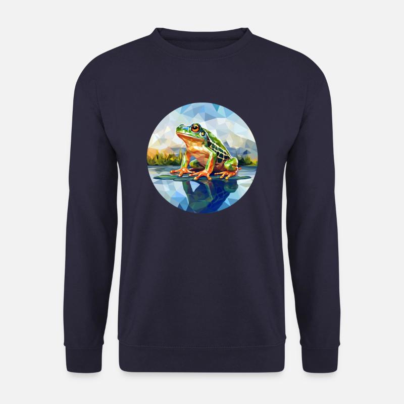 Polygoner Frosch im Teich - Unisex Pullover - Navy