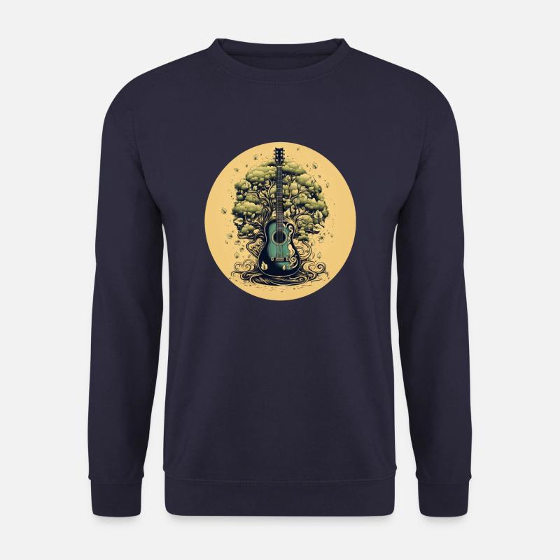 Vintage Akustikgitarre Tribal Baum - Unisex Pullover - Navy