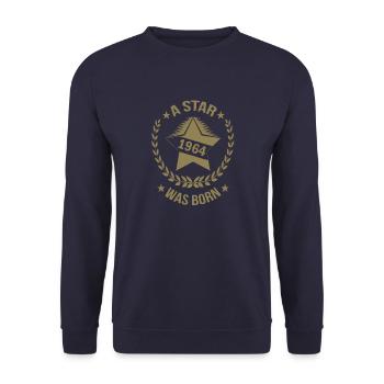 1964 Sterngeburt 60. Geburtstag Star - Unisex Pullover - Navy - Vorne - Alina (178cm) & Michal (187cm)