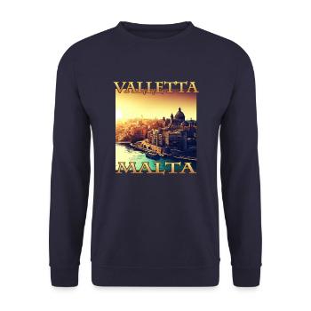 Coucher de soleil à La Valette : City Harbour à - Sweat-shirt Unisexe - marine - Devant - Alina (178cm) & Michal (187cm)