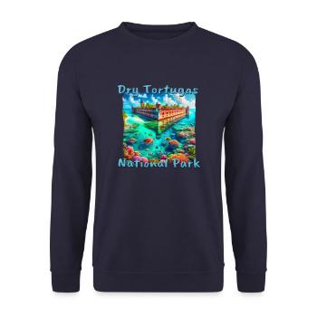 Dry Tortugas National Park Florida – Grunge Style - Unisex Sweatshirt - navy - Front - Alina (178cm) & Michal (187cm)