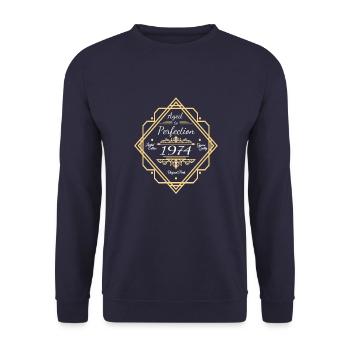 Millésime 1974 Parfaitement vieilli - Sweat-shirt Unisexe - marine - Devant - Alina (178cm) & Michal (187cm)