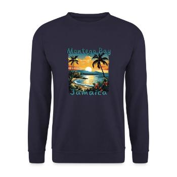 Montego Bay Jamaïque - Coucher de soleil à - Sweat-shirt Unisexe - marine - Devant - Alina (178cm) & Michal (187cm)