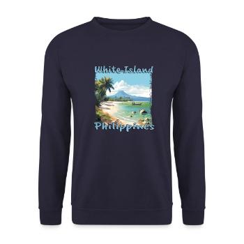 White Island Beach Philippinen Urlaub Strand - Unisex Pullover - Navy - Vorne - Alina (178cm) & Michal (187cm)