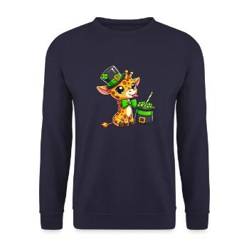 Kawaii Pizza: Salami & Jalapeno Tanz - Unisex Pullover - Navy - Vorne - Alina (178cm) & Michal (187cm)