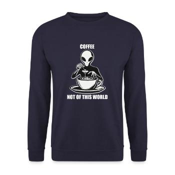 Alien Coffee Extraterrestrial Coffee Enjoyment - Unisex Sweatshirt - navy - Front - Alina (178cm) & Michal (187cm)
