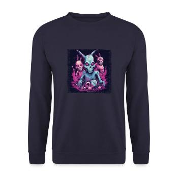 Easter Bunny Zombie Celebration - Unisex Sweatshirt - navy - Front - Alina (178cm) & Michal (187cm)