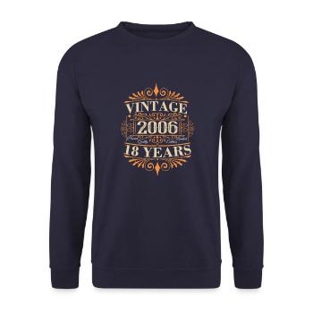 18e anniversaire Hommes Femmes Vintage - Sweat-shirt Unisexe - marine - Devant - Alina (178cm) & Michal (187cm)