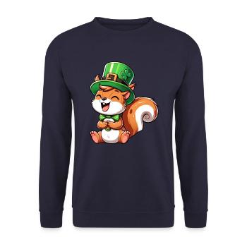 Naughty Squirrel St. Patrick's - Unisex Sweatshirt - navy - Front - Alina (178cm) & Michal (187cm)