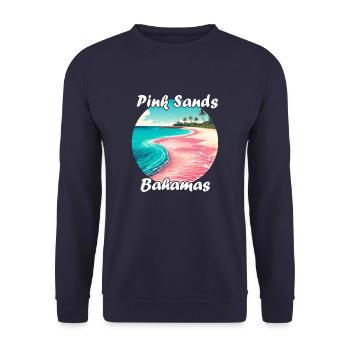 Pink Sands Bahamas at sunset - Unisex Sweatshirt - navy - Front - Alina (178cm) & Michal (187cm)