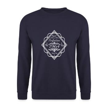 60th Birthday Vintage 1964 Perfection Achieved - Unisex Sweatshirt - navy - Front - Alina (178cm) & Michal (187cm)