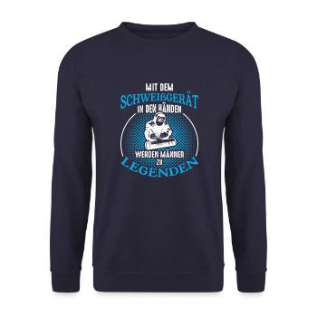 Soudeur machine à souder mains vêtements de travail Indu - Sweat-shirt Unisexe - marine - Devant - Alina (178cm) & Michal (187cm)