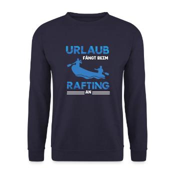 Rafting Abenteuer Schlauchboot Wassererlebnis - Unisex Pullover - Navy - Vorne - Alina (178cm) & Michal (187cm)