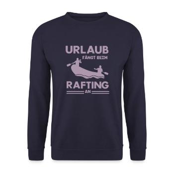 Rafting Abenteuer Schlauchboot Wassererlebnis - Unisex Pullover - Navy - Vorne - Alina (178cm) & Michal (187cm)
