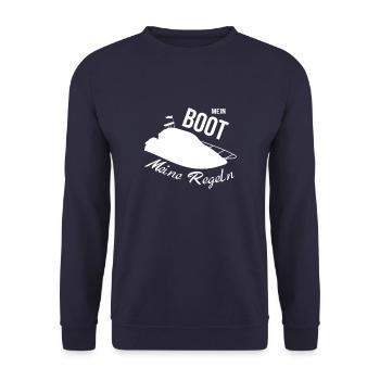 My Boat My Rules Motorboat - Unisex Sweatshirt - navy - Front - Alina (178cm) & Michal (187cm)