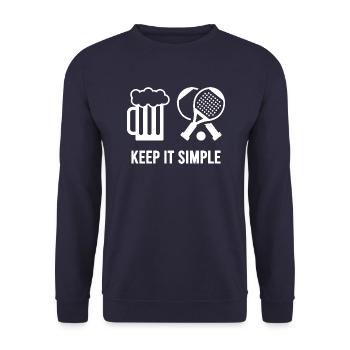 Keep it Simple Padel Player Motif Padel et bière - Sweat-shirt Unisexe - marine - Devant - Alina (178cm) & Michal (187cm)