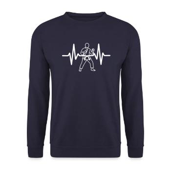 Judo Heart Beat - Unisex Sweatshirt - navy - Front - Alina (178cm) & Michal (187cm)