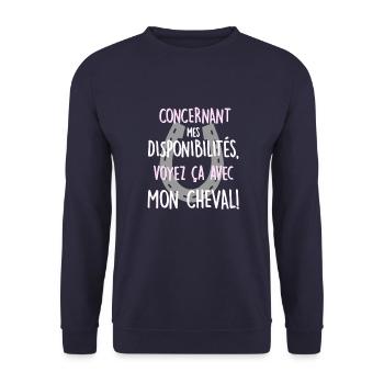 Voyez ça avec mon cheval! - Sweat-shirt Unisexe - marine - Devant - Alina (178cm) & Michal (187cm)