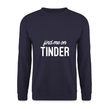 Find me on Tinder - Unisex Sweatshirt - navy - Front - Alina (178cm) & Michal (187cm)