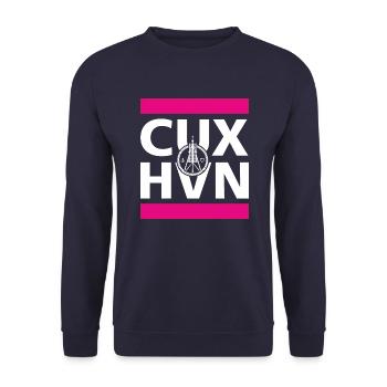 Cuxhaven Kugelbake Anker Herz maritim cuxhvn - Unisex Pullover - Navy - Vorne - Alina (178cm) & Michal (187cm)