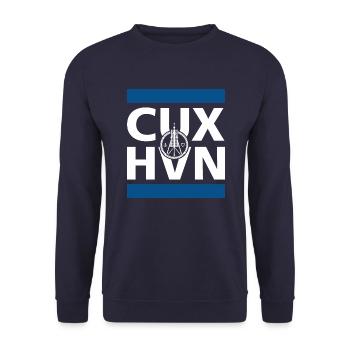 Cuxhaven Kugelbake Anker Herz maritim cuxhvn - Unisex Pullover - Navy - Vorne - Alina (178cm) & Michal (187cm)
