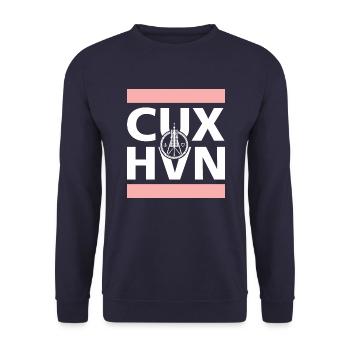 Cuxhaven Kugelbake Anker Herz maritim cuxhvn - Unisex Pullover - Navy - Vorne - Alina (178cm) & Michal (187cm)