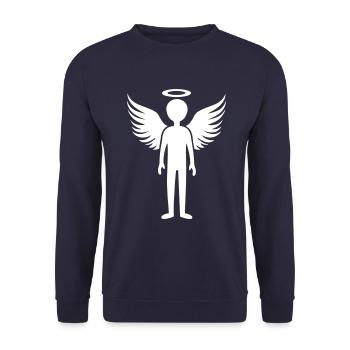 Engel Symbol - Unisex Pullover - Navy - Vorne - Alina (178cm) & Michal (187cm)