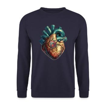 Kritischer Beat V.1 - Unisex Pullover - Navy - Vorne - Alina (178cm) & Michal (187cm)