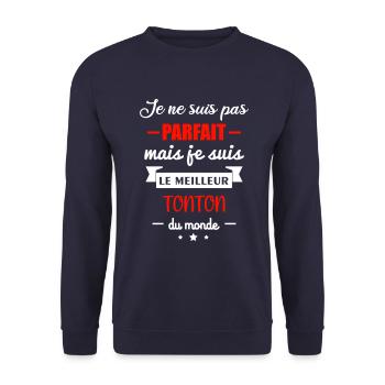 Meilleur tonton idée cadeau oncle tontons - Sweat-shirt Unisexe - marine - Devant - Alina (178cm) & Michal (187cm)