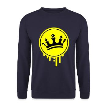 Crown King Symbol - Unisex Sweatshirt - navy - Front - Alina (178cm) & Michal (187cm)