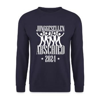 Junggesellenabschied 2024 - Unisex Pullover - Navy - Vorne - Alina (178cm) & Michal (187cm)