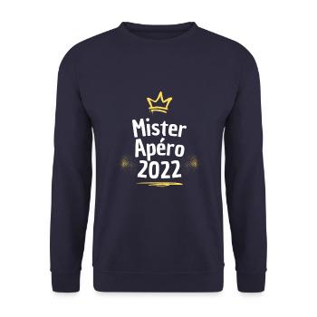 Mister apéro 2022 - Sweat-shirt Unisexe - marine - Devant - Alina (178cm) & Michal (187cm)
