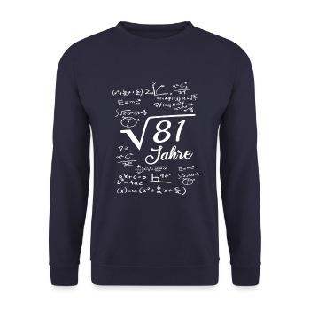 9. Geburtstag 9 Jahre 9th Birthday nine years - Unisex Pullover - Navy - Vorne - Alina (178cm) & Michal (187cm)