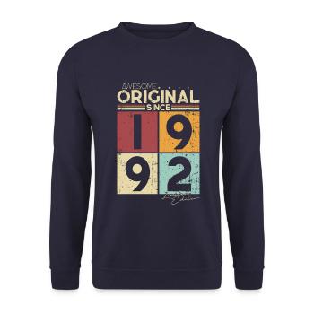 Original 1992 vintage birthday gift - Unisex Sweatshirt - navy - Front - Alina (178cm) & Michal (187cm)