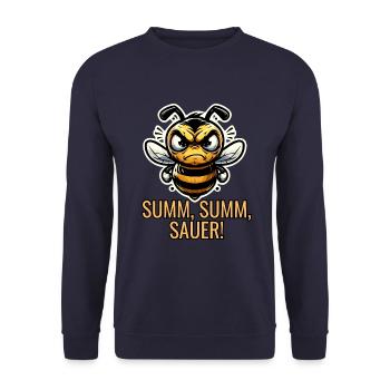 Buzz Buzz Sour Bee - Unisex Sweatshirt - navy - Front - Alina (178cm) & Michal (187cm)