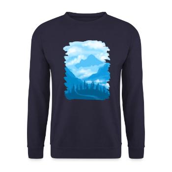 mountains - Unisex Sweatshirt - navy - Front - Alina (178cm) & Michal (187cm)