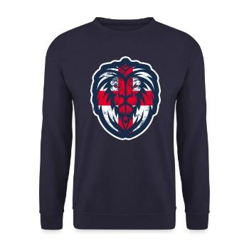 ENGLAND LÖWENKOPF ST. GEORGE KREUZ - Unisex Pullover - Navy - Vorne - Alina (178cm) & Michal (187cm)