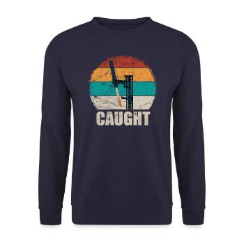 Caught - Space Travel - Rocket - Gripper Arms - Catch - Unisex Sweatshirt - navy - Front - Alina (178cm) & Michal (187cm)