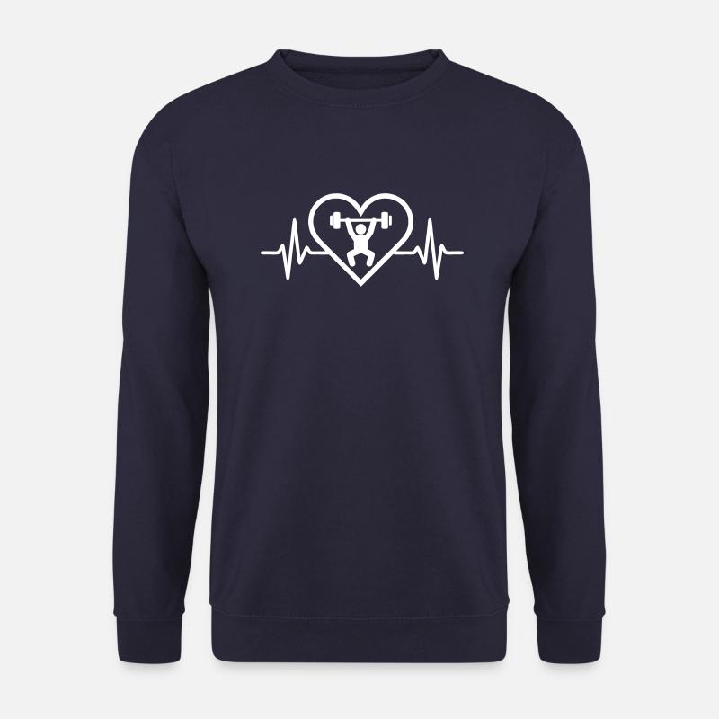 Gewichtheben Herz-Gewichtsstange - Unisex Pullover - Navy