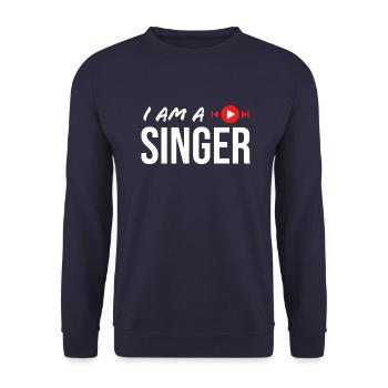 I AM A SINGER / ICH BIN EIN SÄNGER EINE SÄNGERIN - Unisex Pullover - Navy - Vorne - Alina (178cm) & Michal (187cm)