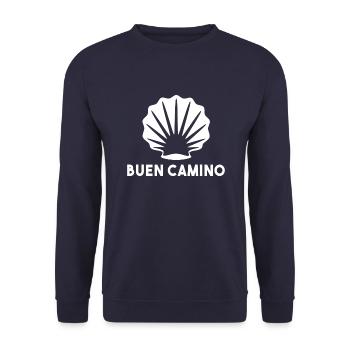 Buen Camino de Santiago de Compostela Jakobsweg - Unisex Sweatshirt - navy - Front - Alina (178cm) & Michal (187cm)